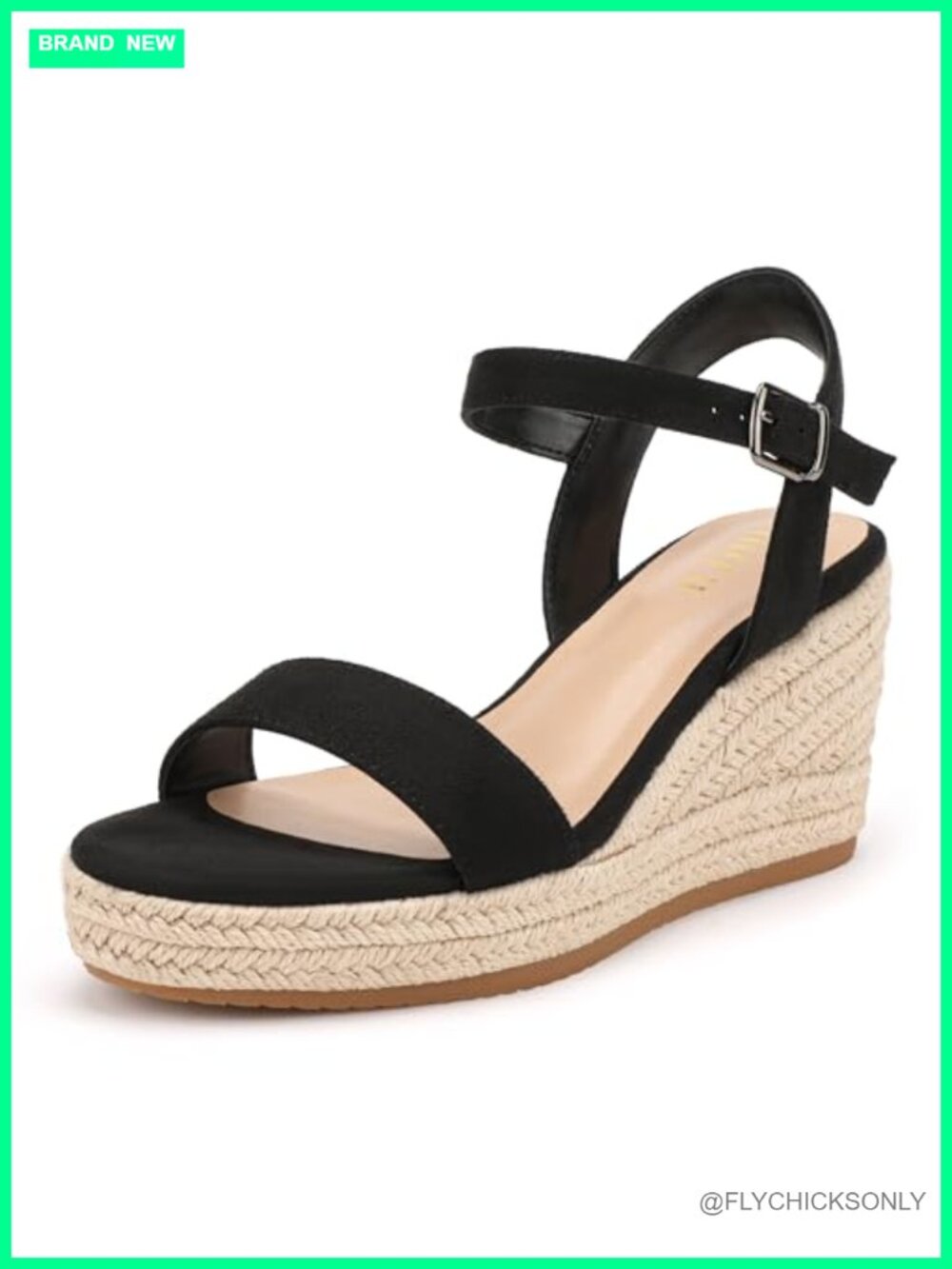 IDIFU IN3 Espadrille Wedge Sandals Platform Heel 3 Inch Ankle Strap